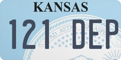 KS license plate 121DEP