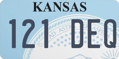 KS license plate 121DEQ