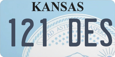 KS license plate 121DES
