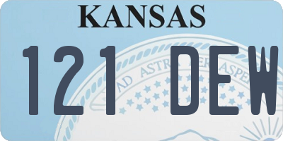 KS license plate 121DEW