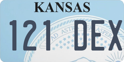 KS license plate 121DEX