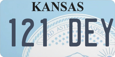 KS license plate 121DEY