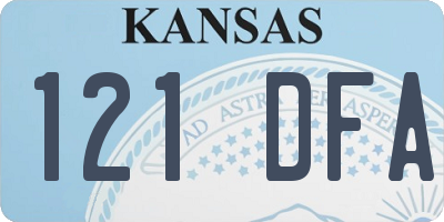 KS license plate 121DFA
