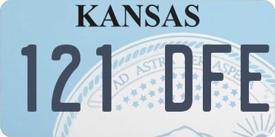 KS license plate 121DFE