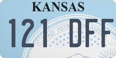 KS license plate 121DFF