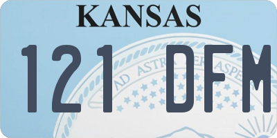 KS license plate 121DFM
