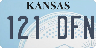 KS license plate 121DFN
