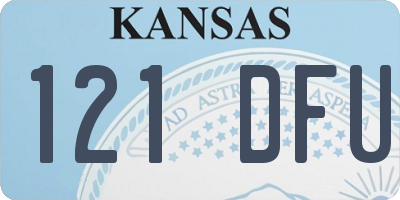KS license plate 121DFU