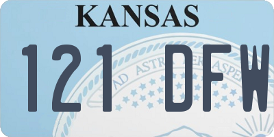 KS license plate 121DFW