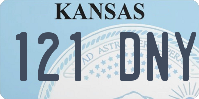 KS license plate 121DNY