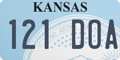 KS license plate 121DOA