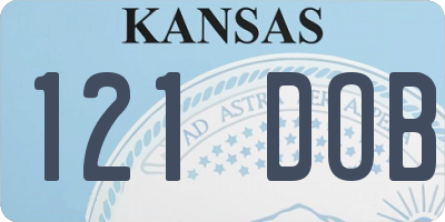 KS license plate 121DOB