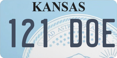 KS license plate 121DOE