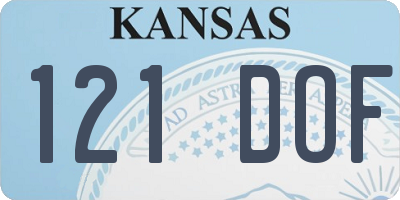 KS license plate 121DOF