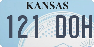 KS license plate 121DOH