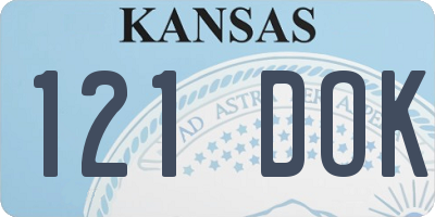KS license plate 121DOK