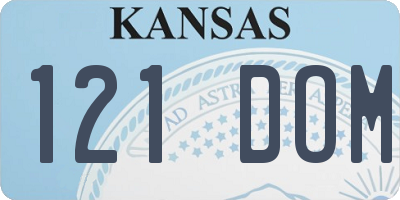 KS license plate 121DOM