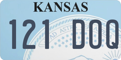 KS license plate 121DOQ