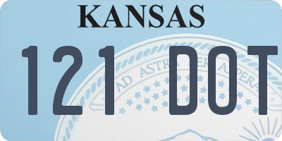 KS license plate 121DOT