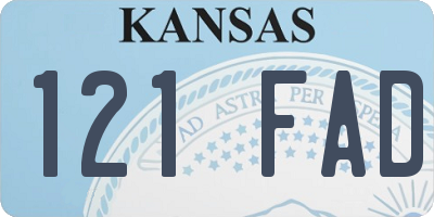 KS license plate 121FAD