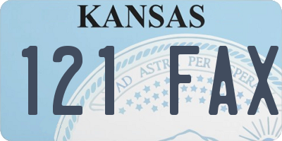 KS license plate 121FAX