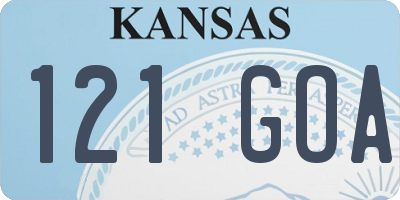 KS license plate 121GOA
