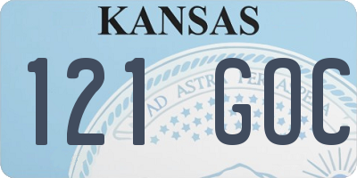 KS license plate 121GOC