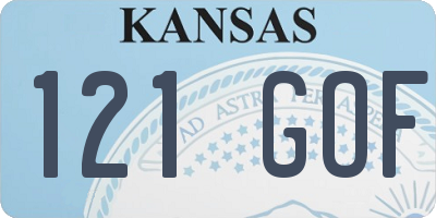 KS license plate 121GOF