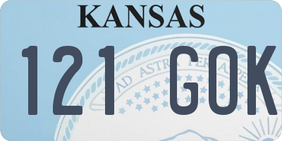 KS license plate 121GOK