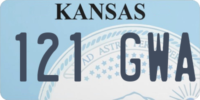 KS license plate 121GWA