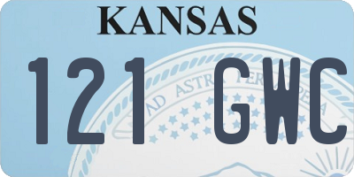 KS license plate 121GWC