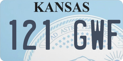KS license plate 121GWF