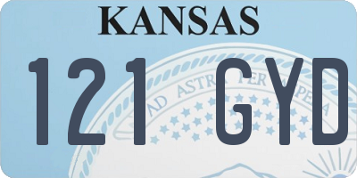 KS license plate 121GYD