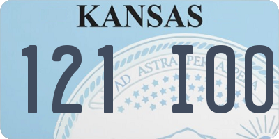 KS license plate 121IOO