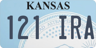 KS license plate 121IRA