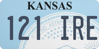 KS license plate 121IRE