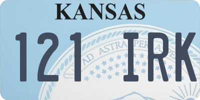 KS license plate 121IRK