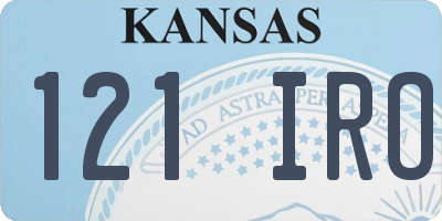 KS license plate 121IRO