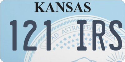 KS license plate 121IRS