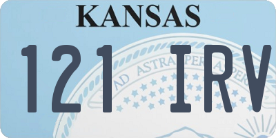 KS license plate 121IRV