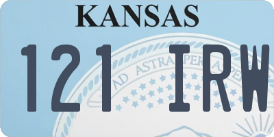 KS license plate 121IRW