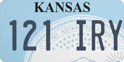 KS license plate 121IRY