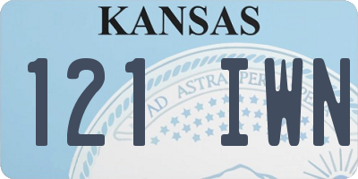 KS license plate 121IWN