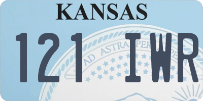 KS license plate 121IWR