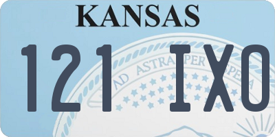 KS license plate 121IXO