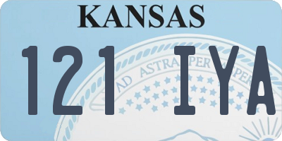 KS license plate 121IYA