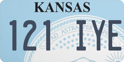 KS license plate 121IYE