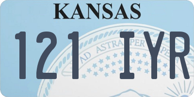 KS license plate 121IYR