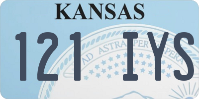 KS license plate 121IYS