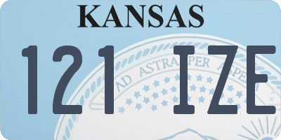 KS license plate 121IZE